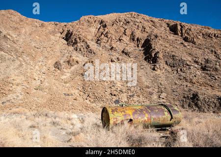 Früher war dies die Heimat eines Bergarbeiters am nördlichen Rand des Death Valley National Park, Inyo County, CA, USA. Stockfoto