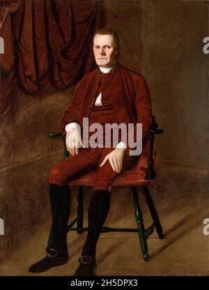 Roger Sherman (1721-1793), amerikanischer Staatsmann, Rechtsanwalt und Gründungsvater der Vereinigten Staaten, Porträtmalerei von Ralph Earl, um 1775 Stockfoto