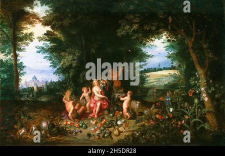 Jan Brueghel der Jüngere & Hendrick van Balen der Ältere, Landschaft mit Ceres (Allegorie der Erde), Malerei, 1630-1639 Stockfoto