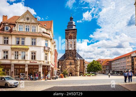 Neumarkt mit Margarethenkirche in Gotha, Thüringen, Deutschland Stockfoto