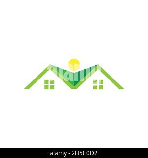 vektor-Design. Logo aus der Kombination von glücklichen Menschen und Home-Logo erstellt. Stock Vektor