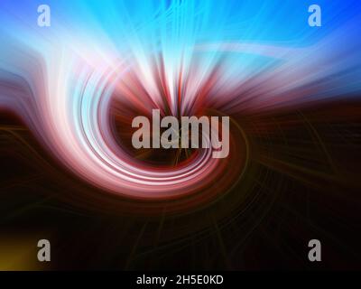 Abstrakt verdrehte Lichtfasern wirken Hintergrund mit Linien Stockfoto