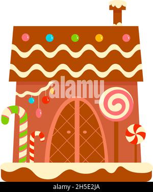 Weihnachten Cartoons Clip Art. Lebkuchen Haus Clipart Vektor Illustration Stock Vektor