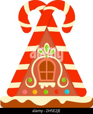 Weihnachten Cartoons Clip Art. Lebkuchen Haus Clipart Vektor Illustration Stock Vektor