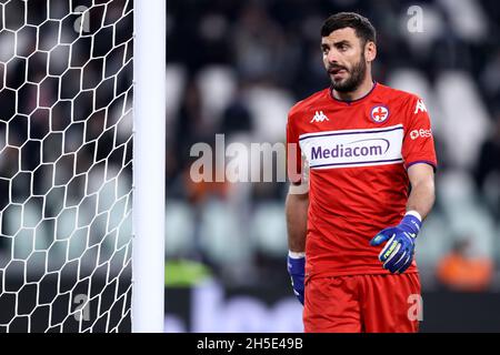 Pietro Terracciano von ACF Fiorentina schaut während des Serie-A-Spiels zwischen Juventus FC und ACF Fiorentina. Stockfoto