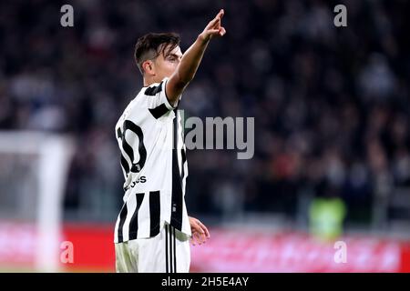 Paulo Dybala von Juventus FC zeigt während der Serie Ein Spiel zwischen Juventus FC und ACF Fiorentina. Stockfoto