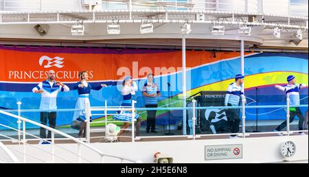 Sky Princess Sail Away Party 22. Oktober 2021 vom Mayflower Terminal Southampton UK Stockfoto