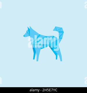 vektor-Design. Logo von Hund mit Origami-Stil Logo-Konzept erstellt. Stock Vektor