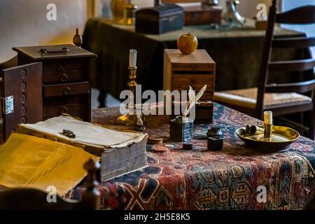 Das Schloss Doorwerth beherbergt drei Museen. Doorwerth, Niederlande Stockfoto