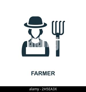 Farmer-Symbol. Monochromes Schild aus der Farming-Kollektion. Creative Farmer Icon Illustration für Web-Design, Infografiken und mehr Stock Vektor