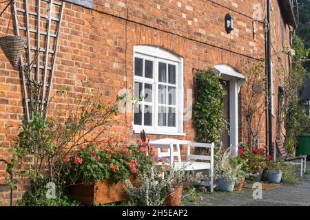 Tewkesbury ist eine kleine Stadt am Fluss Avon in Gloucestershire, Großbritannien. Stockfoto