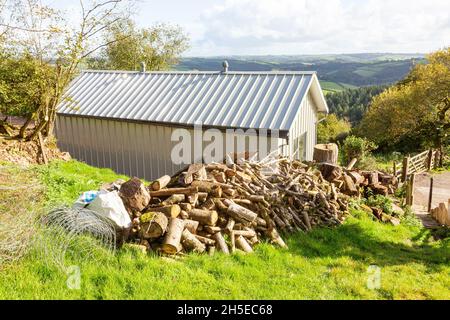 Landhaus auf dem Bauernhof, High Bickington, Devon , England, Vereinigtes Königreich Stockfoto