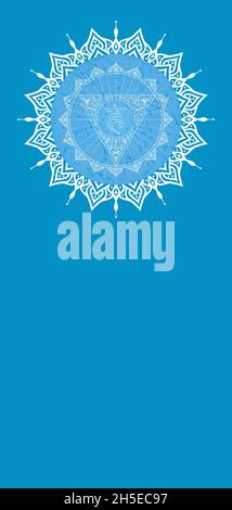 Satz von Chakren-Symbol auf farbigem Hintergrund isoliert Stockfoto