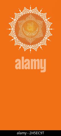 Satz von Chakren-Symbol auf farbigem Hintergrund isoliert Stockfoto