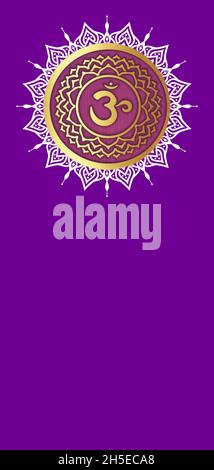 Satz von Chakren-Symbol auf farbigem Hintergrund isoliert Stockfoto