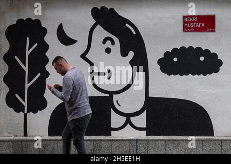 Berühmtes Balat-Viertel im Stadtteil Fatih in Istanbul, Türkei Stockfoto