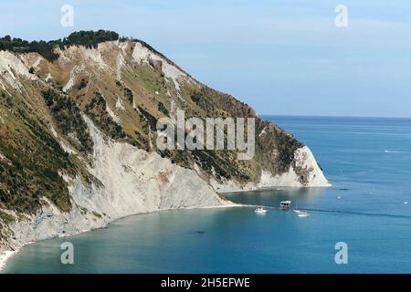 Nationalpark Monte Conero, Seascape, Blick von Portonovo, Anarca, Marken, Italien, Europa Stockfoto