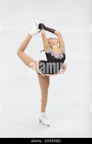 Lucrezia Beccari aus Italien startet am 1. Tag des ISU Grand Prix des Eiskunstlaufens - Gran Premio d'Italia in Palave im Damen-Kurzprogramm Stockfoto