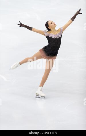 Lucrezia Beccari aus Italien startet am 1. Tag des ISU Grand Prix des Eiskunstlaufens - Gran Premio d'Italia in Palave im Damen-Kurzprogramm Stockfoto