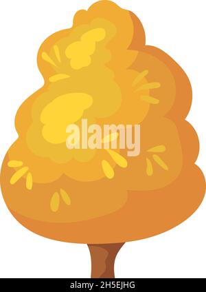 Herbst-Ahorn. Cartoon Baum des Beauty-Park, Vektor-Design isoliert auf weißem Hintergrund Stock Vektor