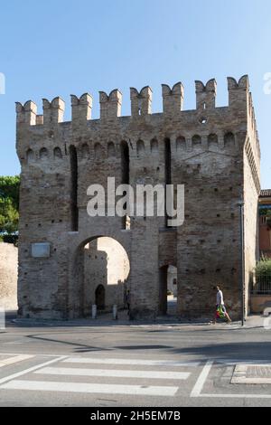 Altstadt, Porta Maggiore Tor, Fano, Marken, Italien, Europa Stockfoto