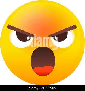 Wütender Emoji. Emotionssymbol für Internet- oder Social-Media-Vektor isoliert auf weißem Hintergrund Stock Vektor