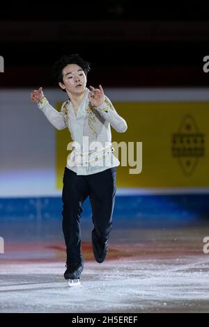 Yuma Kagiyama aus Japan tritt während des 3. Tages des ISU Grand Prix des Eiskunstlaufens - Gran Premio d'Italia in Palavela auf Stockfoto