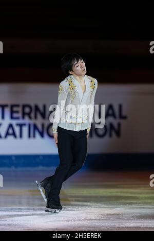 Yuma Kagiyama aus Japan tritt während des 3. Tages des ISU Grand Prix des Eiskunstlaufens - Gran Premio d'Italia in Palavela auf Stockfoto