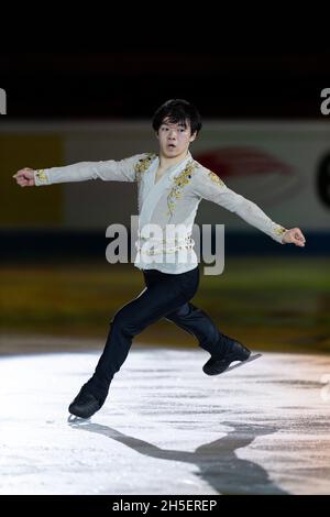 Yuma Kagiyama aus Japan tritt während des 3. Tages des ISU Grand Prix des Eiskunstlaufens - Gran Premio d'Italia in Palavela auf Stockfoto