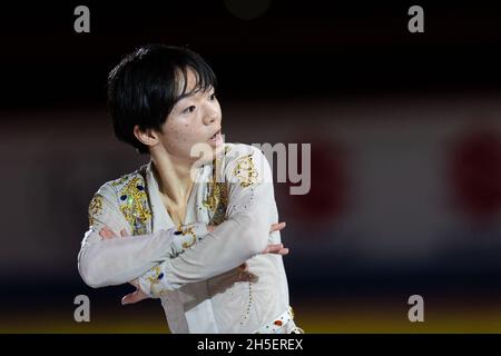 Yuma Kagiyama aus Japan tritt während des 3. Tages des ISU Grand Prix des Eiskunstlaufens - Gran Premio d'Italia in Palavela auf Stockfoto