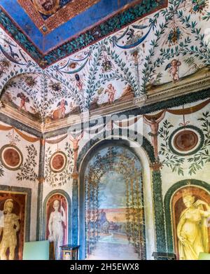 Fresko Malerei in der Villa Imperiale von Pesaro ist ein Vorstadtpalasthaus außerhalb von Pesaro, gebaut und dekoriert von Künstlern der späten Renaissance oder Stockfoto
