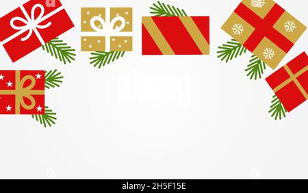 Weihnachten Geschenke Karte Hintergrund. Vektorgrafik. Stock Vektor