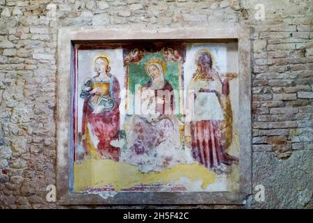 Kirche Chiesa di Sant'Anna dei Pompetti, Fresko, Teramo, Abruzzen, Italien, Europa Stockfoto