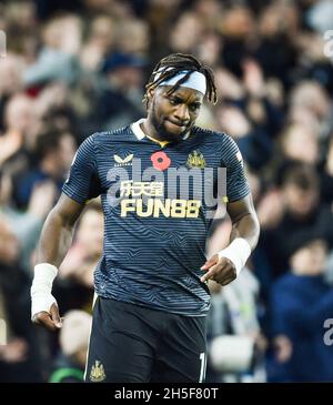 Allan Saint-Maximin von Newcastle während des Premier League-Spiels zwischen Brighton & Hove Albion und Newcastle United im Amex Stadium , Brighton , Großbritannien - 6. November 2021 Photo Simon Dack / Tele Images. - Nur redaktionelle Verwendung. Kein Merchandising. Für Fußballbilder gelten Einschränkungen für FA und Premier League. Keine Nutzung von Internet/Mobilgeräten ohne FAPL-Lizenz. Weitere Informationen erhalten Sie von Football Dataco Stockfoto