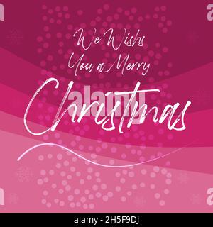 Frohe Weihnachten - handgeschriebener Schriftzug auf einem festlichen rosa Hintergrund modernes Vektor-/EPS-Design für Karte, Poster, Banner, Label etc Stock Vektor