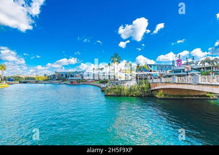 Orlando, Florida USA November 03 2021. Kanal auf der Insel des Abenteuers Stockfoto