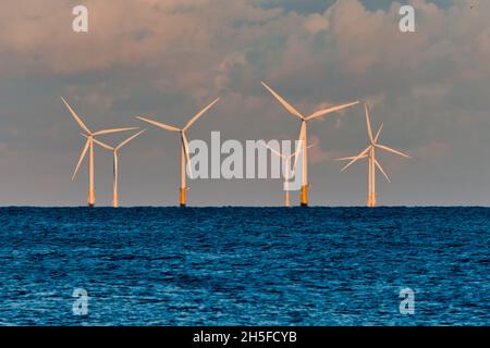 Offshore-Windpark Lincolnshire vor der Küste von Lincolnshire Stockfoto