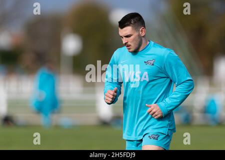 TREVISO, ITALIEN. 9. NOVEMBER Mateo Carreras während der Trainingseinheit von Los Pumas vor ihrem Herbstinternational im Stadio Comunale di Monigo, Treviso am Dienstag, den 9. November 2021. (Kredit: Juan Gasparini | MI Nachrichten) Kredit: MI Nachrichten & Sport /Alamy Live Nachrichten Stockfoto