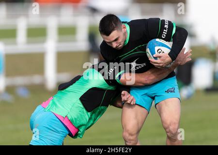 TREVISO, ITALIEN. 9. NOVEMBER Mateo Carreras während der Trainingseinheit von Los Pumas vor ihrem Herbstinternational im Stadio Comunale di Monigo, Treviso am Dienstag, den 9. November 2021. (Kredit: Juan Gasparini | MI Nachrichten) Kredit: MI Nachrichten & Sport /Alamy Live Nachrichten Stockfoto