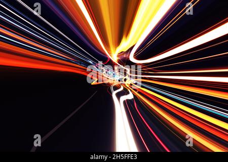 RAINBOW LUST: Rainbow Farben des Spektrums Tropfen und strömen über eine schwarze Leinwand. Stockfoto