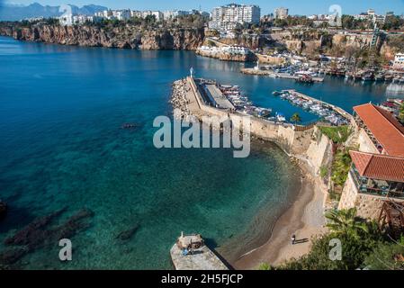 Kaleiçi, Antalya Luftaufnahme. Stockfoto