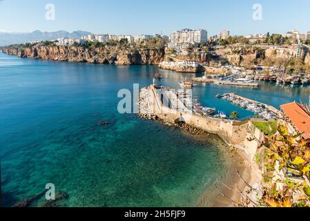 Kaleiçi, Antalya Luftaufnahme. Stockfoto