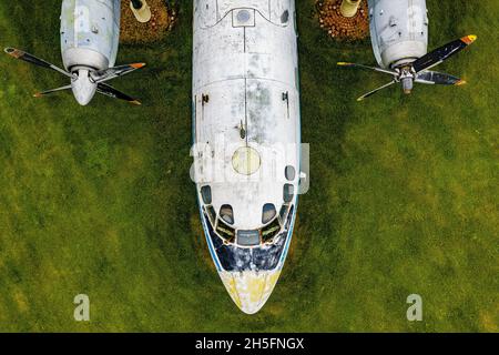 Flugzeug aus der Luft fotografiert | Luftbild Stockfoto