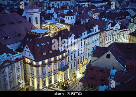 Prag von oben gesehen. Die Dächer von Prag. Tschechische republik Stockfoto