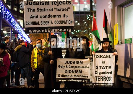 2021-11-09, London, Großbritannien. Internationale Studenten für Palästina Tzipi Hotovely lehnt den Besuch des antipalästinensischen Rassisten und Nakba Denier ab und ist ein israelischer Diplomat und ehemaliger Politiker, der als aktueller Botschafter Israels im Vereinigten Königreich fungiert. Internationale Studenten sind unglücklich LSE hat die Studiengebühren verwendet, um Nakba Denier, Tzipi Hotovely, zu finanzieren. Stockfoto