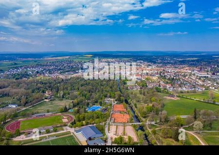 Donaueschingen Luftbild | Luftbild aus der deutschen Stadt Donaueschingen Stockfoto