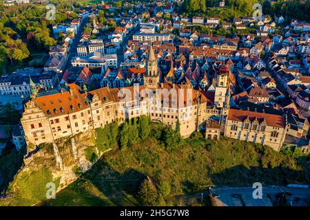 Sigmaringen aus der Luft | Luftbilder von Sigmaringen | Luftbild der deutschen Stadt Sigmaringen Stockfoto