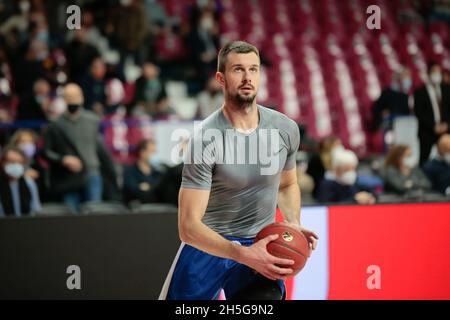 Venedig, Italien, 09/11/2021, Palasport Taliercio, Venedig, Italien, 09. November 2021, Zoran Nikolic (Buducnost Voli Podgorica) während der Umana Reyer Venezia gegen Buducnost Voli Podgorica - Basketball EuroCup Championship Stockfoto