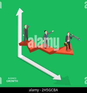 Isometrisches Vektorkonzept für das Geschäftswachstum. Stock Vektor