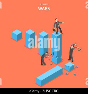 Business Wars isometrisches Flat Vector-Konzept. Stock Vektor